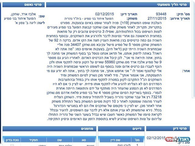 דו"ח השיפוט (צילום מסך התאחדות)